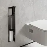 Hansgrohe XtraStoris Rock Toilettenbürstenhalter, mit Ablage, und Reservepapierhalter, 56060800,
