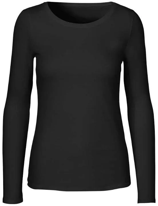 Neutral Langarmshirt Neutral Bio-Damen-Langarmshirt mit Rundhalsausschn schwarz M