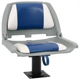 vidaXL Bootssitz-Set Klappbar 48 x 51 x 41 cm Blau/Weiß