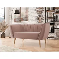 Mirjan24 Sofa Pas 2, Holzkonstruktion, 142x74x75 cm, 2-Sitzer rosa