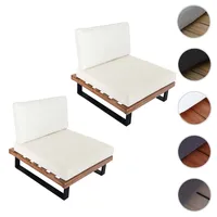 Mendler HWC-H54 Loungesessel hellbraun cremeweiß