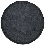 Marrakesch Orient & Mediterran Interior Ethno Boho Deko Jute Teppich Abrila Rund 80cm Schwarz
