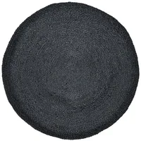 Marrakesch Orient & Mediterran Interior Ethno Boho Deko Jute Teppich Abrila Rund 80cm Schwarz
