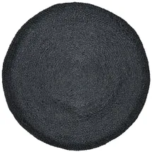 Marrakesch Orient & Mediterran Interior Ethno Boho Deko Jute Teppich Abrila Rund 80cm Schwarz