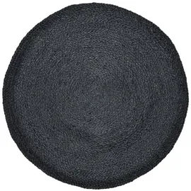 Marrakesch Orient & Mediterran Interior Ethno Boho Deko Jute Teppich Abrila Rund 80cm Schwarz