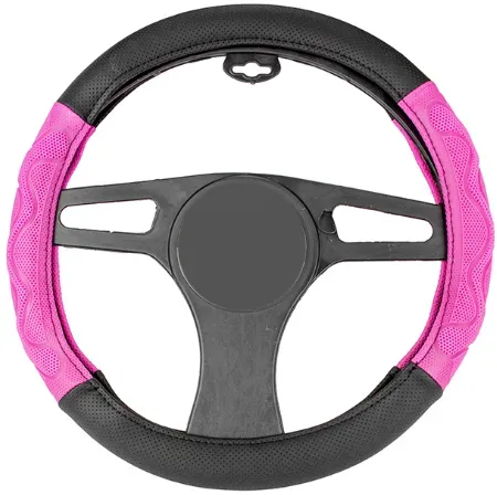 Lenkradbezug 38cm, mit 3D rosa Schleifen