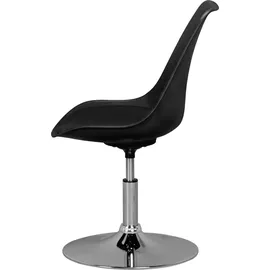 FineBuy Drehsessel Höhenverstellbar Design Drehstuhl Esszimmerstuhl Drehbar Sessel - Schwarz