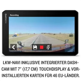 Garmin DezlCam LGV710 7 Zoll LKW-Navigationsgerät mit integrierter DashCam