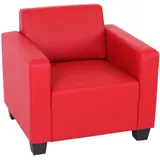 Mendler Sessel Lyon Kunstleder 82 x 76 x 0 cm Rot mit Rollen