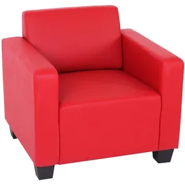 Mendler Sessel Lyon Kunstleder 82 x 76 x 0 cm Rot mit Rollen
