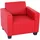 Mendler Sessel Lyon Kunstleder 82 x 76 x 0 cm Rot mit Rollen