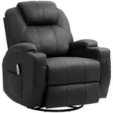 Homcom Relaxsessel mit Massagefunktion, Elektrisch Fernsehsessel mit Liegefunktion, Wippfunktion, Drehbar Massagesessel mit Federsystem,