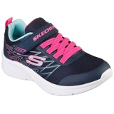 SKECHERS MICROSPEC Bold Delight Sneaker, Navy Mesh/Hot Pink Trim, 28 EU - 28 EU