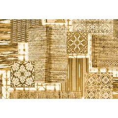 Fototapete ARCHITECTS PAPER "Atelier 47 Patchwork 3", weiß (weiß, hellgold, schwarz), B:4m L:2,7m, Vlies, Tapeten, Vlies, Wand, Schräge, Decke