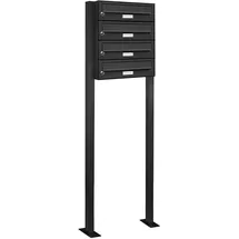 AL Briefkastensysteme 4er Standbriefkasten Anthrazitgrau