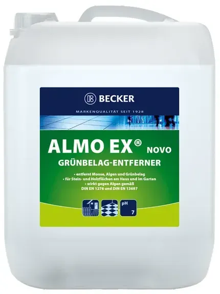 Almo-Ex Novo Steinreiniger und Grünbelagentferner 10 L beseitigt Beläge an sämtlichen abwaschbaren Oberflächen
