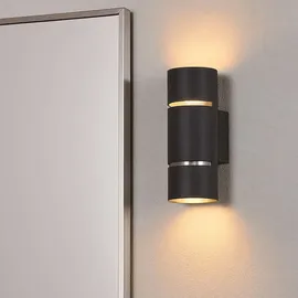 WOFI Wandlampe Wandleuchte Spotlampe LED Wohnzimmer Spiegel Leuchte mit up down Funktion, Metall schwarz, 1x led 1x 9W 1x 800 lm, HxB 20x8 cm