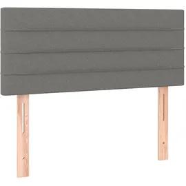 vidaXL Boxspringbett mit Matratze & LED Dunkelgrau 100x200 cm Stoff