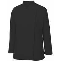 METRO Professional Kochjacke, Polyester / Baumwolle, mit langen Ärmeln, für Damen, Größe M, schwarz / grau