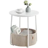 VASAGLE Beistelltisch rund Beige Spanplatte 45 x 45 x 50 cm