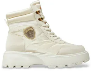 Blauer für Damen. F4BLANCA03 Weiße Lederturnschuhe Weiß 03 weiß (39), 1 bis 3 cm, Schnürsenkel, Lässig