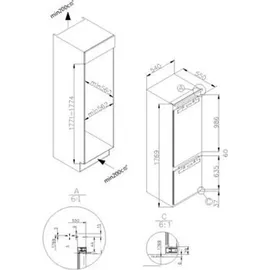 Amica EKGCX 387 960 Einbau-Kühlgefrierkombination (244 l, 1771 mm hoch)