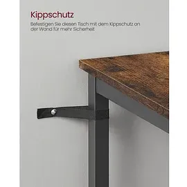 VASAGLE Stehtisch quadratisch 60 x 60 x 92 cm Braun/Schwarz