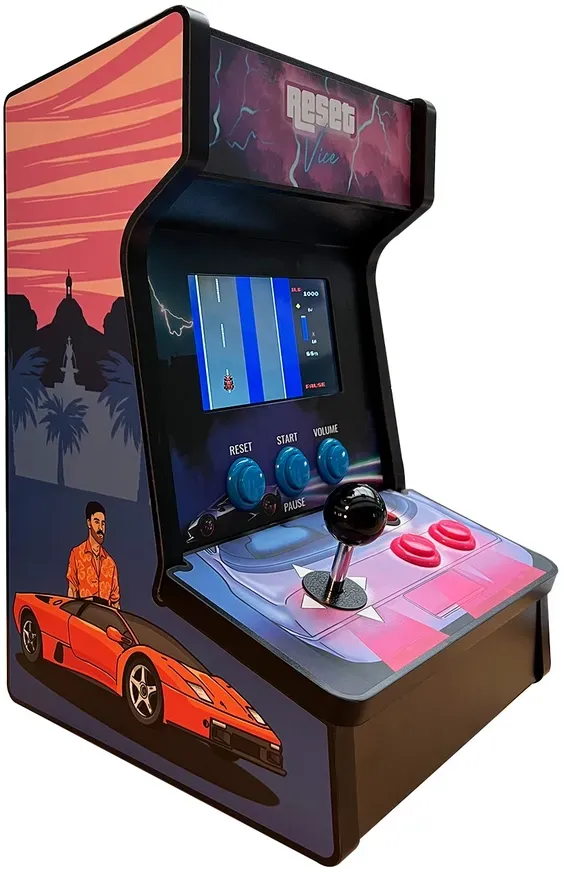 Spielekonsole Retro Arcade Station aus Holz Sammelstation Computerspiel im Retro...