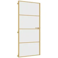 VidaXL Innentür Schlank Golden 93x201,5 cm Hartglas und Aluminium