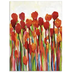 Glasbild ARTLAND "Strotzen mit Farben II", rot (farbe bild(er): rot), B:45cm H:60cm, Bilder, in verschiedenen Größen