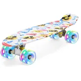 ERNAN Skateboard mit LED Rollen, Skate Tool und ABEC 7 Lager - Kinder Erwachsene Anfänger (Phonetic Symbol)
