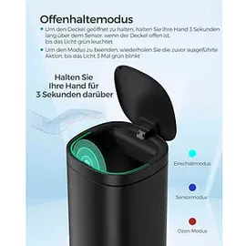 Songmics Mülleimer 50,0 l schwarz