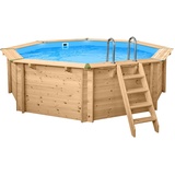 Holzpool "Java" ø 4,40 m/ 1,36m POOLROBOTER SUPER SET