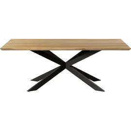 MASSIVMOEBEL24.DE Mango 260 x 76 x 100 cm natur lackiert/schwarz