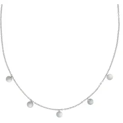 Zeeme Silber Halskette 925 Sterling Silber rhodiniert Plättchen-Anhänger 42+3cm