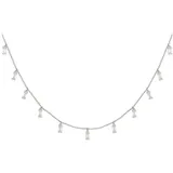 Cai Kette mit Anhänger 925 Sterling Silber rhodiniert Zirkonia Baguette Weiß