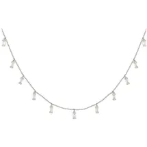 Cai Kette mit Anhänger 925 Sterling Silber rhodiniert Zirkonia Baguette Weiß