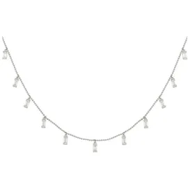 Cai Kette mit Anhänger 925 Sterling Silber rhodiniert Zirkonia Baguette Weiß