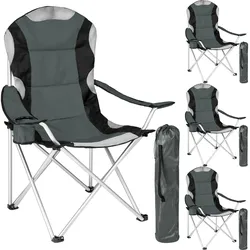 TecTake GmbH Campingstuhl mit Polsterung  4er Set