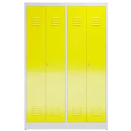 Classix Spind lichtgrau, zinkgelb X-510446, 2 Schließfächer 118,5 x 50,0 x 180,0 cm