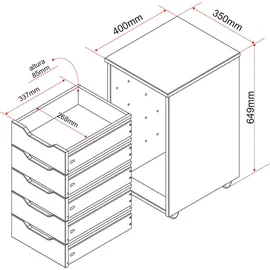 Interlink Nils Rollcontainer 36 x 40 x 65 braun