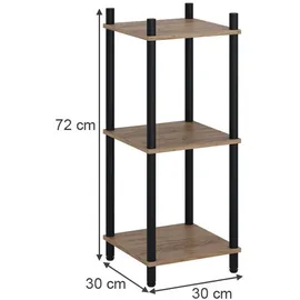 Vicco Eckregal Bivio, Goldkraft Eiche/Anthrazit, 30 x 72 cm 3 Ablageflächen, zur Aufbewahrung in Ecken und einfachen Wandmontage