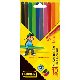 IDENA 10040 - Fasermaler Duo, 10 Stück 3 mm