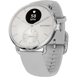 Withings ScanWatch 2 38 mm perlweiß/silber, Sport Flourelastomer-Armband grau/silber