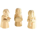 Infactory Schnitzfiguren-Trio Holz Engel