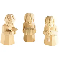 Infactory Schnitzfiguren-Trio aus Holz "Weihnachtsmusikanten"
