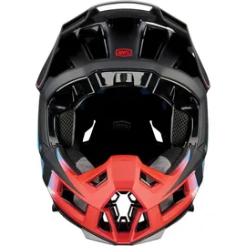 100% Aircraft 2 Steel Blue/Neon Red Downhill Helm (Black/Red/Blue,L (58-61))