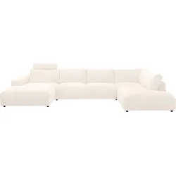 Wohnlandschaft "Lucia U-Form", weiß, B:434cm H:81cm T:204cm, GALLERY M BRANDED BY MUSTERRING, Sofas, Verschiedene Farben, inkl. Kopfstütze, Gesamtbreite 434 cm