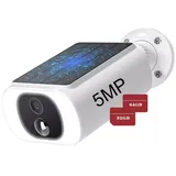 Avylet 5MP FHD Überwachungskamera Aussen Akku mit Solarpanel Schwarz
