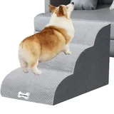 WGYTECH Hundetreppe Haustiertreppe Katzentreppe 3 Stufen für Sofa Bett Waschbar&rutschfest Abnehmbarer Bezug Hunderampe für Bett| Sofa| Couch| Auto für Hunde und Katzen